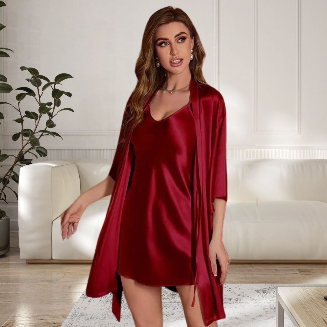 raudoni naktinukai su chalatu